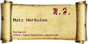 Matz Herkules névjegykártya